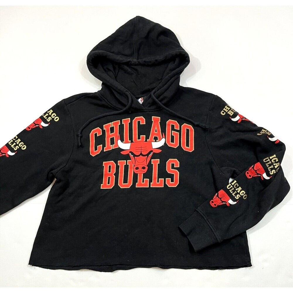 UNK Womens Chicago‎ Bulls Crop Top Hoodie Sweatshirt Size M Medium